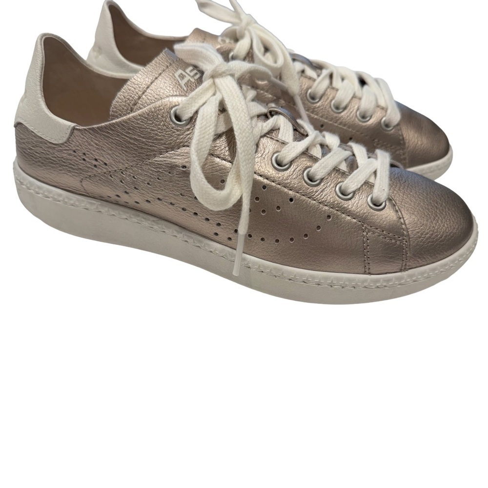 ASH Super Metallic Women’s Champagne Leather Sneakers Sz 5